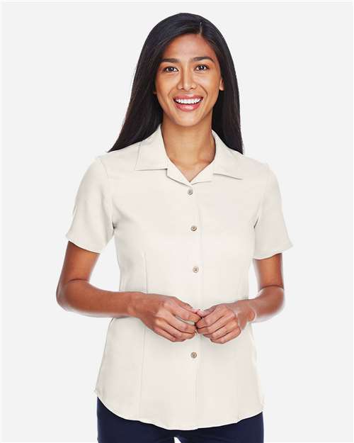 Harriton M570W Ladies' Bahama Cord CampShirt #color_CREME