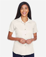 Harriton M570W Ladies' Bahama Cord CampShirt #color_CREME