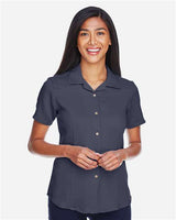 Harriton M570W Ladies' Bahama Cord CampShirt #color_NAVY