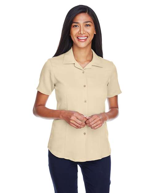 Harriton M570W Ladies' Bahama Cord CampShirt #color_SAND