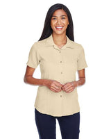 Harriton M570W Ladies' Bahama Cord CampShirt #color_SAND
