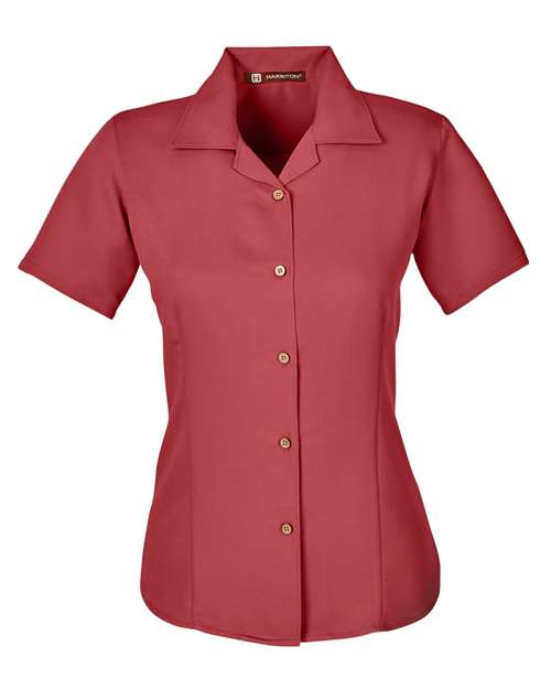 Harriton M570W Ladies' Bahama Cord CampShirt #color_TILE RED