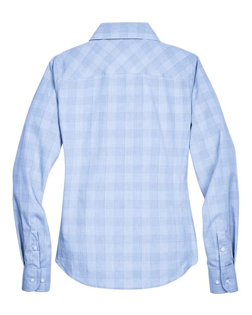 Devon & Jones DG520W Ladies' Crown Woven Collection GlenPlaid #color_WHT/ LT FR B/ FB