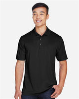Harriton M345 Men's Advantage Snag Protection Plus IL Snap Placket Polo #color_BLACK