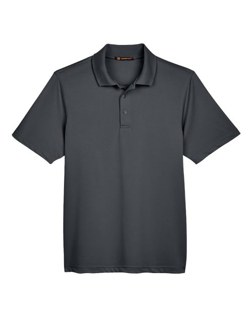 Harriton M345 Men's Advantage Snag Protection Plus IL Snap Placket Polo #color_DARK CHARCOAL