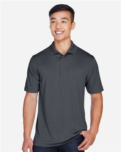 Harriton M345 Men's Advantage Snag Protection Plus IL Snap Placket Polo #color_DARK CHARCOAL