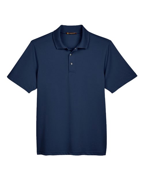 Harriton M345 Men's Advantage Snag Protection Plus IL Snap Placket Polo #color_DARK NAVY