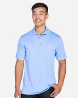 Harriton M345 Men's Advantage Snag Protection Plus IL Snap Placket Polo #color_INDUSTRY BLUE