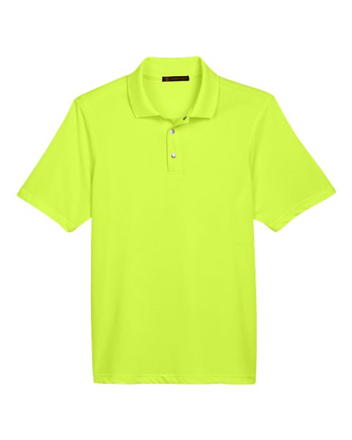 Harriton M345 Men's Advantage Snag Protection Plus IL Snap Placket Polo #color_SAFETY YELLOW