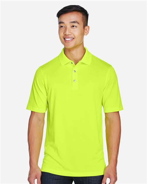 Harriton M345 Men's Advantage Snag Protection Plus IL Snap Placket Polo #color_SAFETY YELLOW