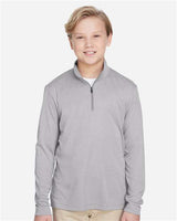 Team 365 TT31HY Youth Zone Sonic Heather Performance Quarter-Zip #color_ATHLETIC HEATHER