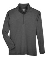 Team 365 TT31HY Youth Zone Sonic Heather Performance Quarter-Zip #color_BLACK HEATHER
