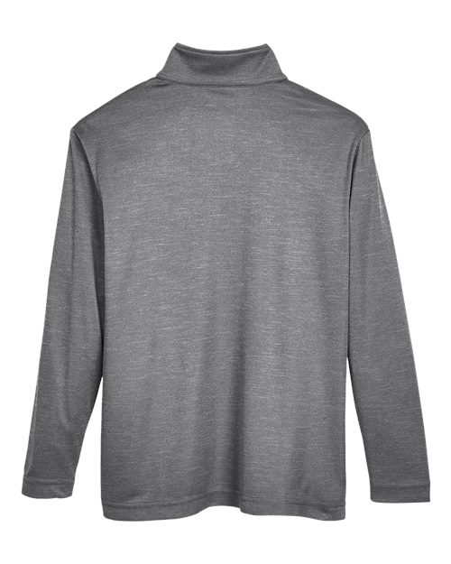 Team 365 TT31HY Youth Zone Sonic Heather Performance Quarter-Zip #color_DK GREY HEATHER