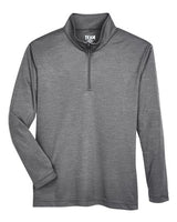 Team 365 TT31HY Youth Zone Sonic Heather Performance Quarter-Zip #color_DK GREY HEATHER