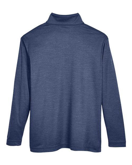Team 365 TT31HY Youth Zone Sonic Heather Performance Quarter-Zip #color_SP DRK NVY HTH