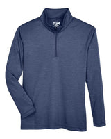 Team 365 TT31HY Youth Zone Sonic Heather Performance Quarter-Zip #color_SP DRK NVY HTH