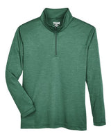 Team 365 TT31HY Youth Zone Sonic Heather Performance Quarter-Zip #color_SP FOREST HTHR