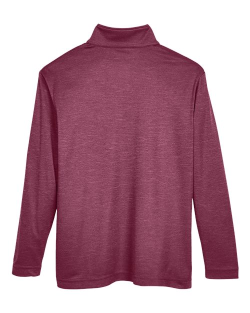 Team 365 TT31HY Youth Zone Sonic Heather Performance Quarter-Zip #color_SP MAROON HTHR