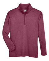 Team 365 TT31HY Youth Zone Sonic Heather Performance Quarter-Zip #color_SP MAROON HTHR