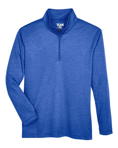 Team 365 TT31HY Youth Zone Sonic Heather Performance Quarter-Zip #color_SP ROYAL HEATHER