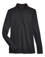Harriton M748W Ladies' Advantage Snag Protection Plus IL Quarter-Zip #color_BLACK