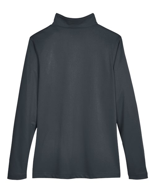 Harriton M748W Ladies' Advantage Snag Protection Plus IL Quarter-Zip #color_DARK CHARCOAL