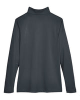 Harriton M748W Ladies' Advantage Snag Protection Plus IL Quarter-Zip #color_DARK CHARCOAL