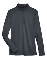 Harriton M748W Ladies' Advantage Snag Protection Plus IL Quarter-Zip #color_DARK CHARCOAL