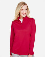 Harriton M748W Ladies' Advantage Snag Protection Plus IL Quarter-Zip #color_RED