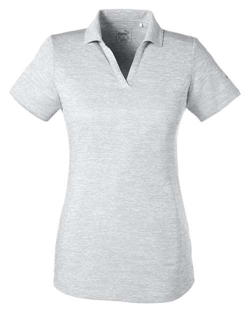 Puma Golf 596802 Ladies' Icon Heather Polo #color_BRIGHT WHITE