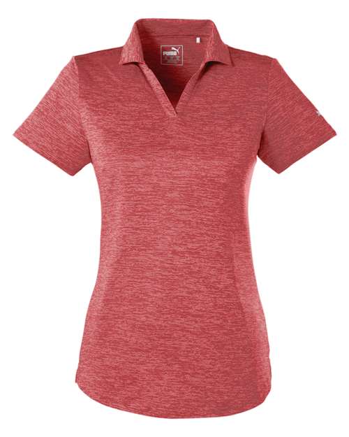 Puma Golf 596802 Ladies' Icon Heather Polo #color_HIGH RISK RED