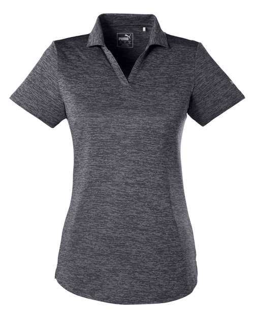 Puma Golf 596802 Ladies' Icon Heather Polo #color_PUMA BLACK
