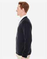 Harriton M420 Men's Pilbloc V-Neck Sweater #color_BLACK