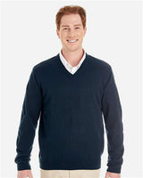 Harriton M420 Men's Pilbloc V-Neck Sweater #color_DARK NAVY