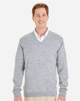 Harriton M420 Men's Pilbloc V-Neck Sweater #color_GREY HEATHER
