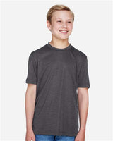Team 365 TT11HY Youth Sonic Heather Performance T-Shirt #color_DK GREY HEATHER