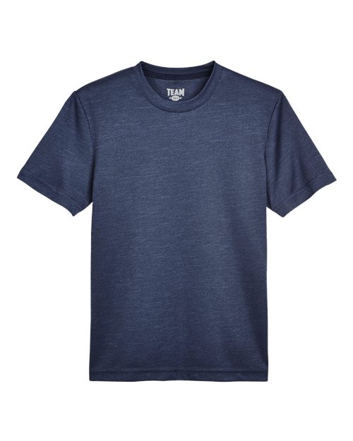 Team 365 TT11HY Youth Sonic Heather Performance T-Shirt #color_SP DRK NVY HTH