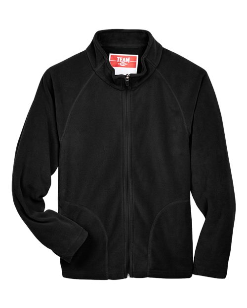 Team 365 TT90Y Youth Campus Microfleece Jacket #color_BLACK