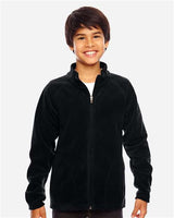 Team 365 TT90Y Youth Campus Microfleece Jacket #color_BLACK