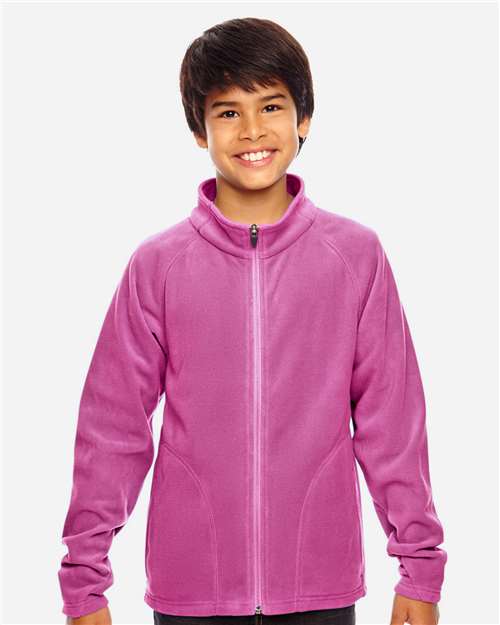 Team 365 TT90Y Youth Campus Microfleece Jacket #color_SPORT CHRTY PINK