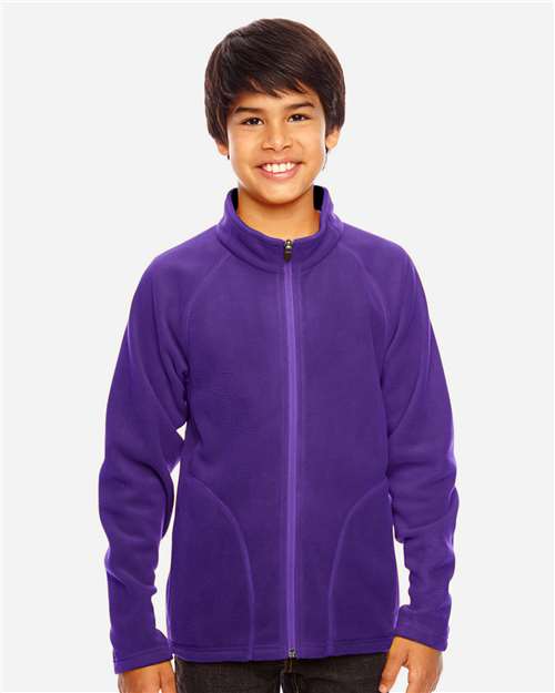 Team 365 TT90Y Youth Campus Microfleece Jacket #color_SPORT PURPLE