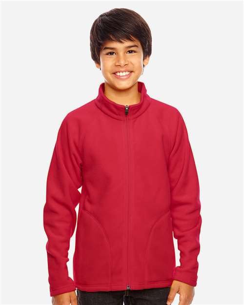Team 365 TT90Y Youth Campus Microfleece Jacket #color_SPORT RED