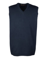 Harriton M415 Men's Pilbloc V-Neck Sweater Vest #color_DARK NAVY