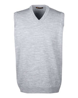 Harriton M415 Men's Pilbloc V-Neck Sweater Vest #color_GREY HEATHER