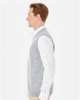Harriton M415 Men's Pilbloc V-Neck Sweater Vest #color_GREY HEATHER