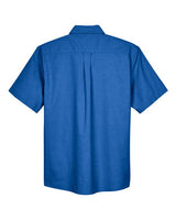 Harriton M600S Men's Short-Sleeve Oxford with Stain-Release #color_FRENCH BLUE