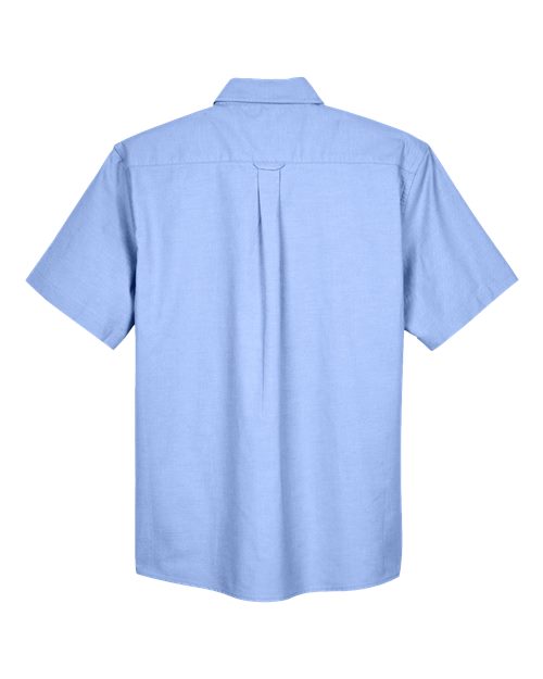 Harriton M600S Men's Short-Sleeve Oxford with Stain-Release #color_LIGHT BLUE