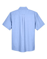 Harriton M600S Men's Short-Sleeve Oxford with Stain-Release #color_LIGHT BLUE