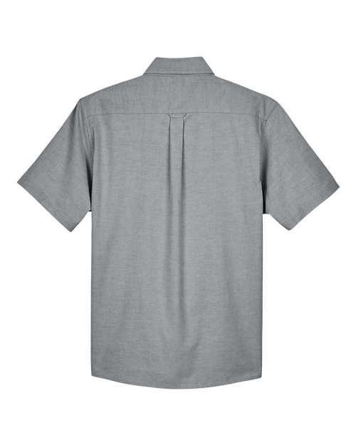 Harriton M600S Men's Short-Sleeve Oxford with Stain-Release #color_OXFORD GREY
