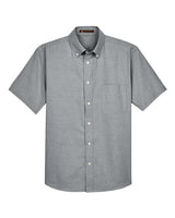 Harriton M600S Men's Short-Sleeve Oxford with Stain-Release #color_OXFORD GREY